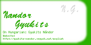 nandor gyukits business card
